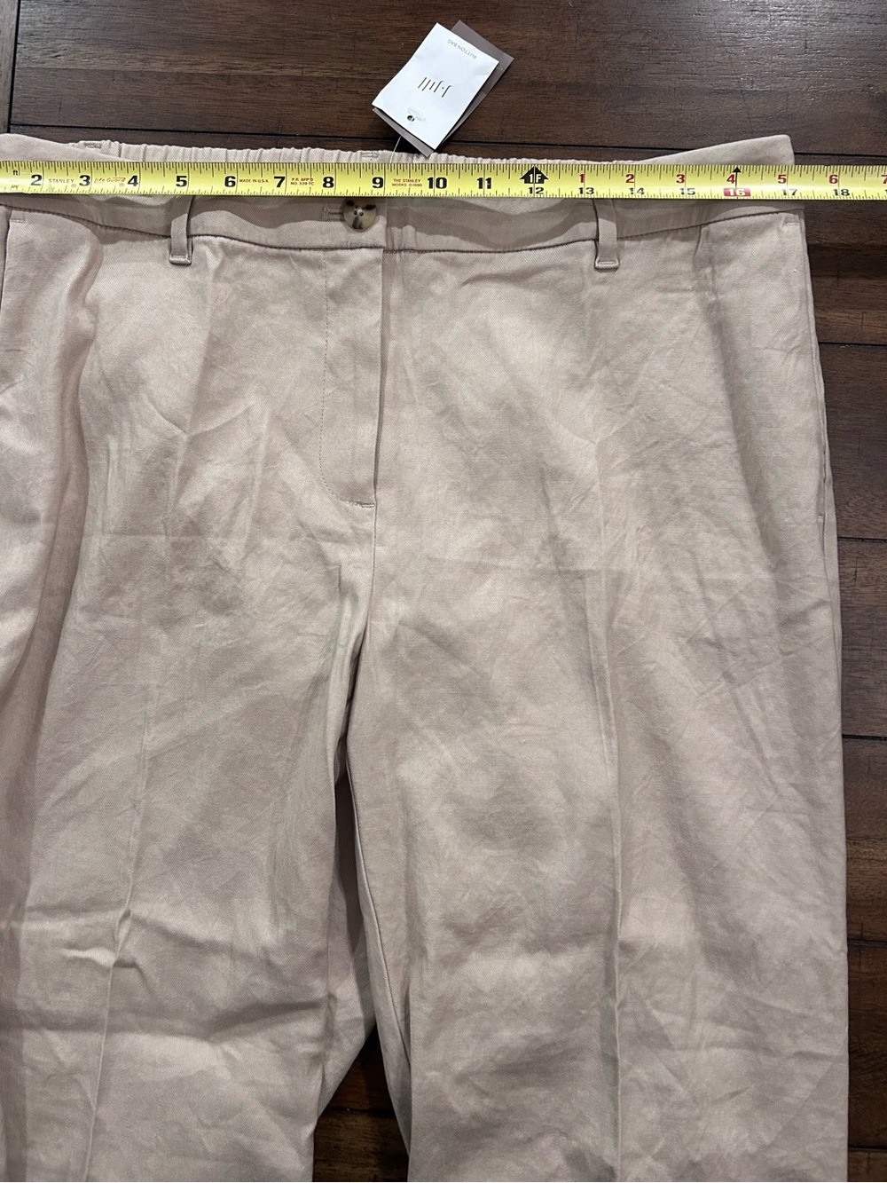 J. Jill Linen Stretch Cropped Pants Size 16 Tan Flax NEW With Tags - Picture 10 of 14